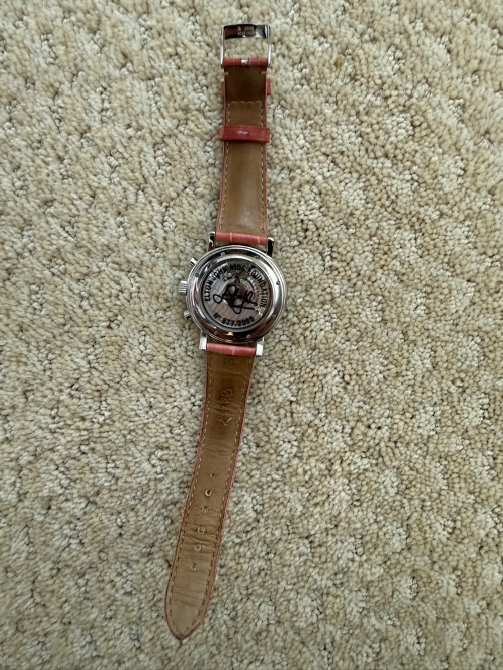 Chopard Coral-Pink Mother-of-Pearl Chronograph Watch - Picture 2 of 2